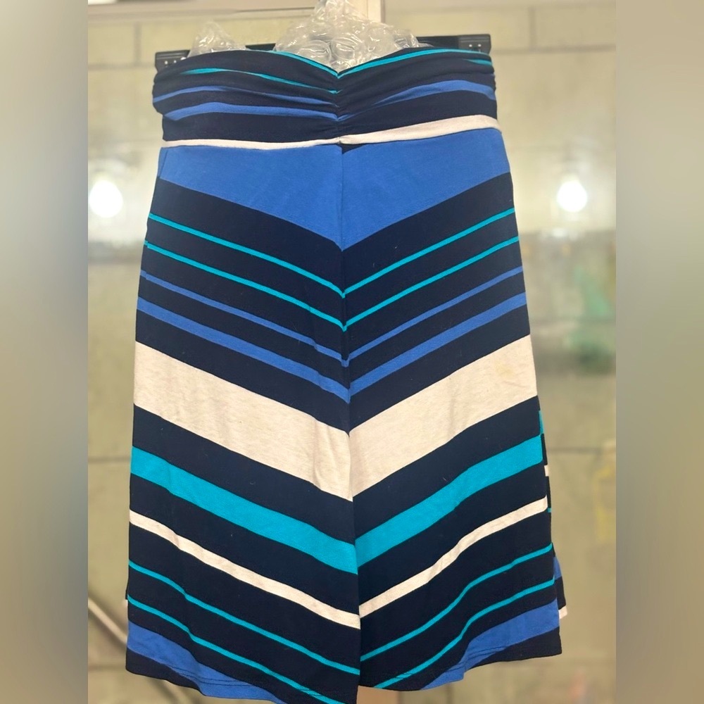 Merona Casual Blue and Black A-Line Skirt